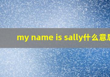 my name is sally什么意思